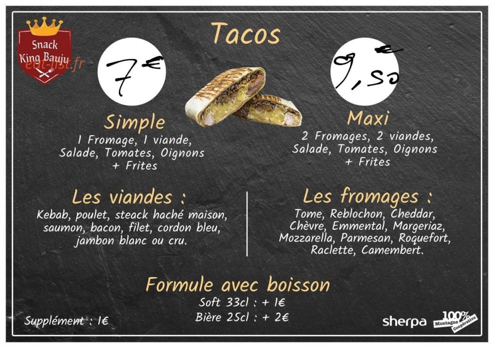 Snack king Bauju — carte page 2