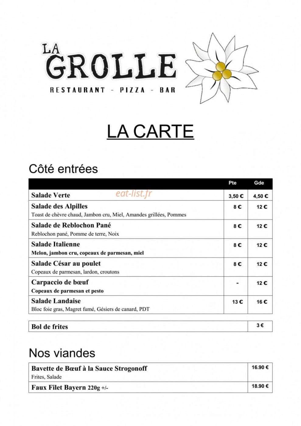 La grolle — carte page 1