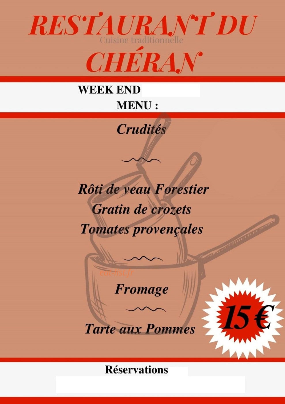Restaurant du Chéran Chez Popo — carte page 1