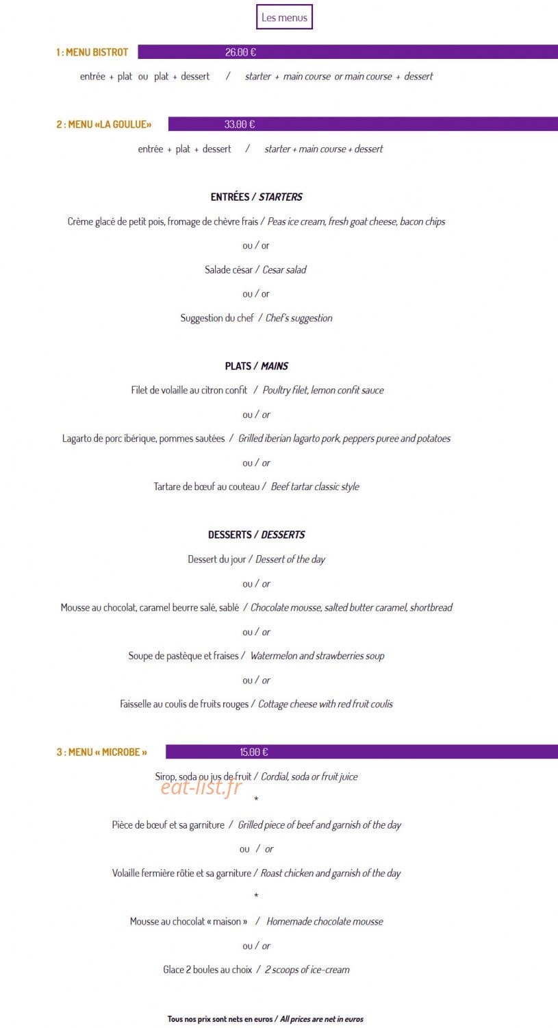 La Goulue — carte page 3