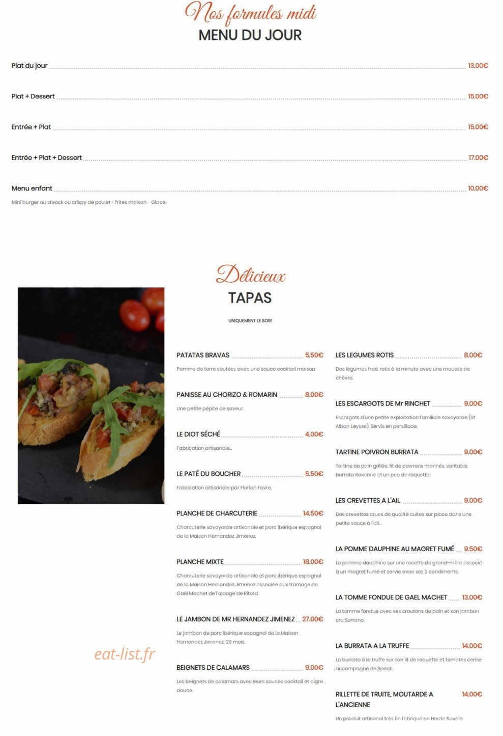 Le Branzin — carte page 1