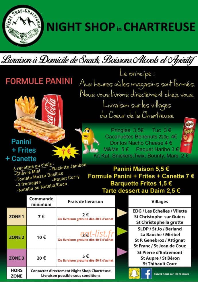 Night shop chartreuse — carte page 1