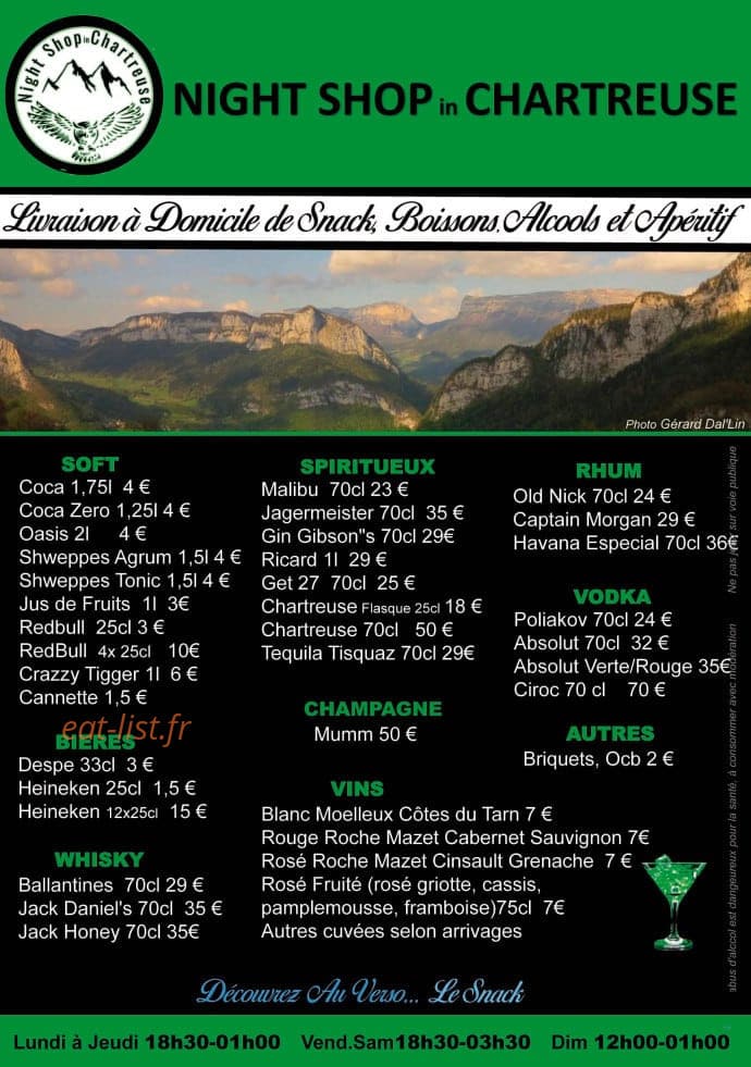 Night shop chartreuse — carte page 2