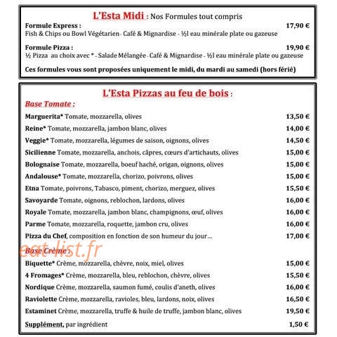 L'Estaminet — carte page 2