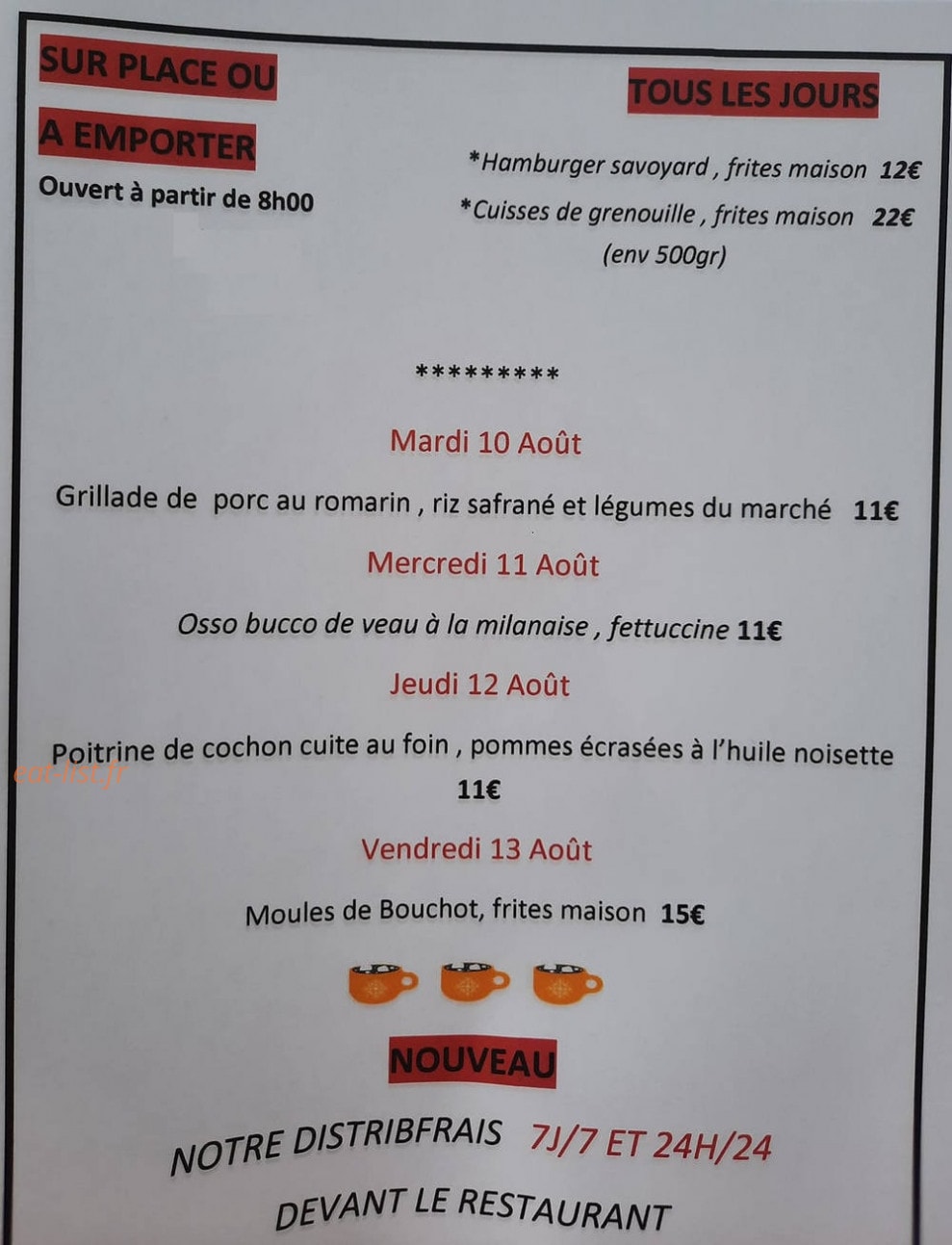 Chez Laurette — carte page 1