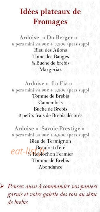 La Grange aux Fromages — carte page 2