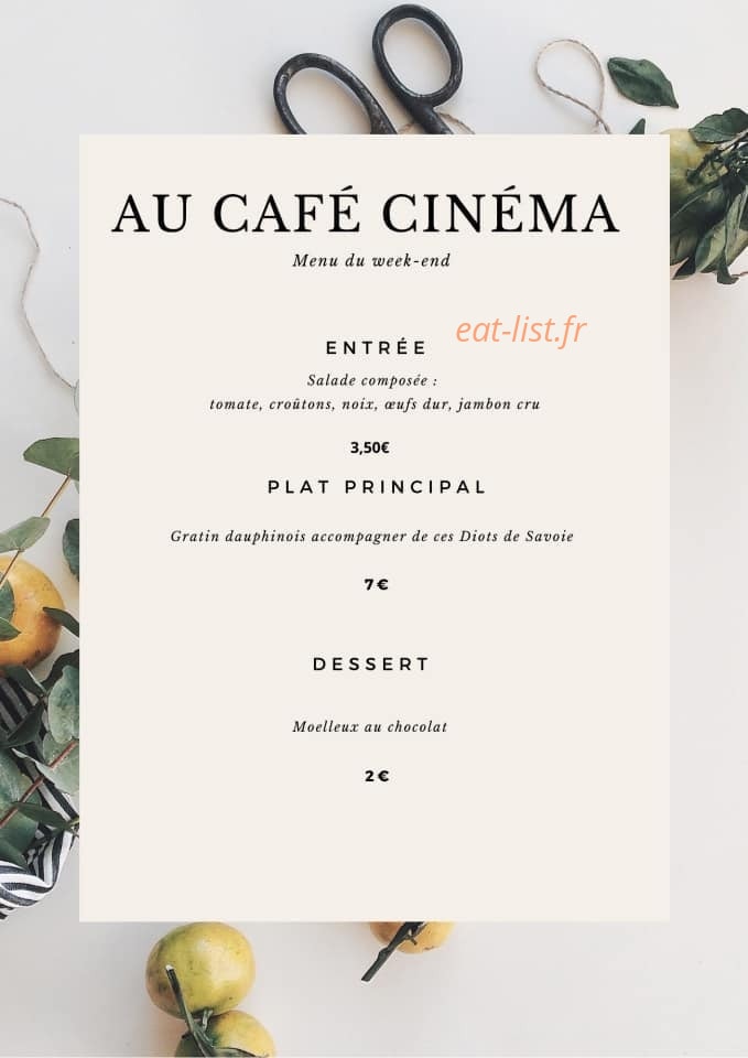 Au café cinema — carte page 1