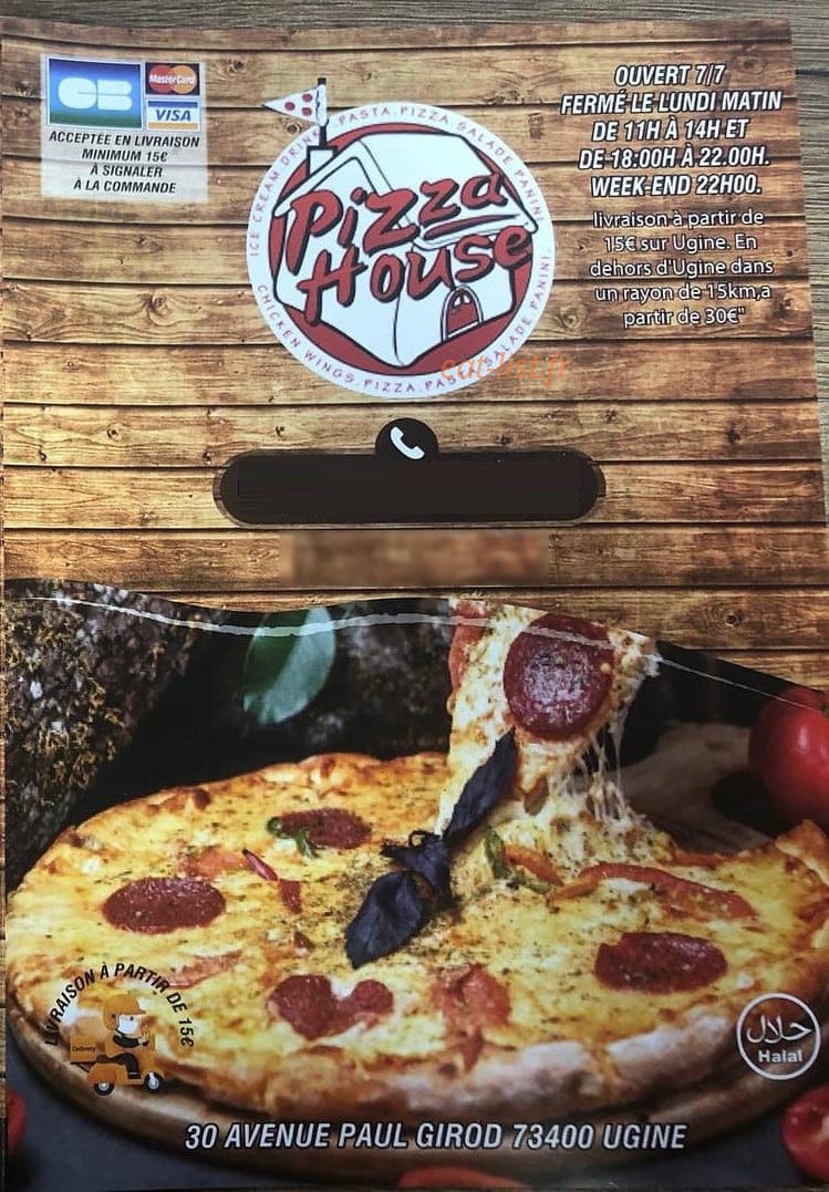 Pizza House — carte page 1