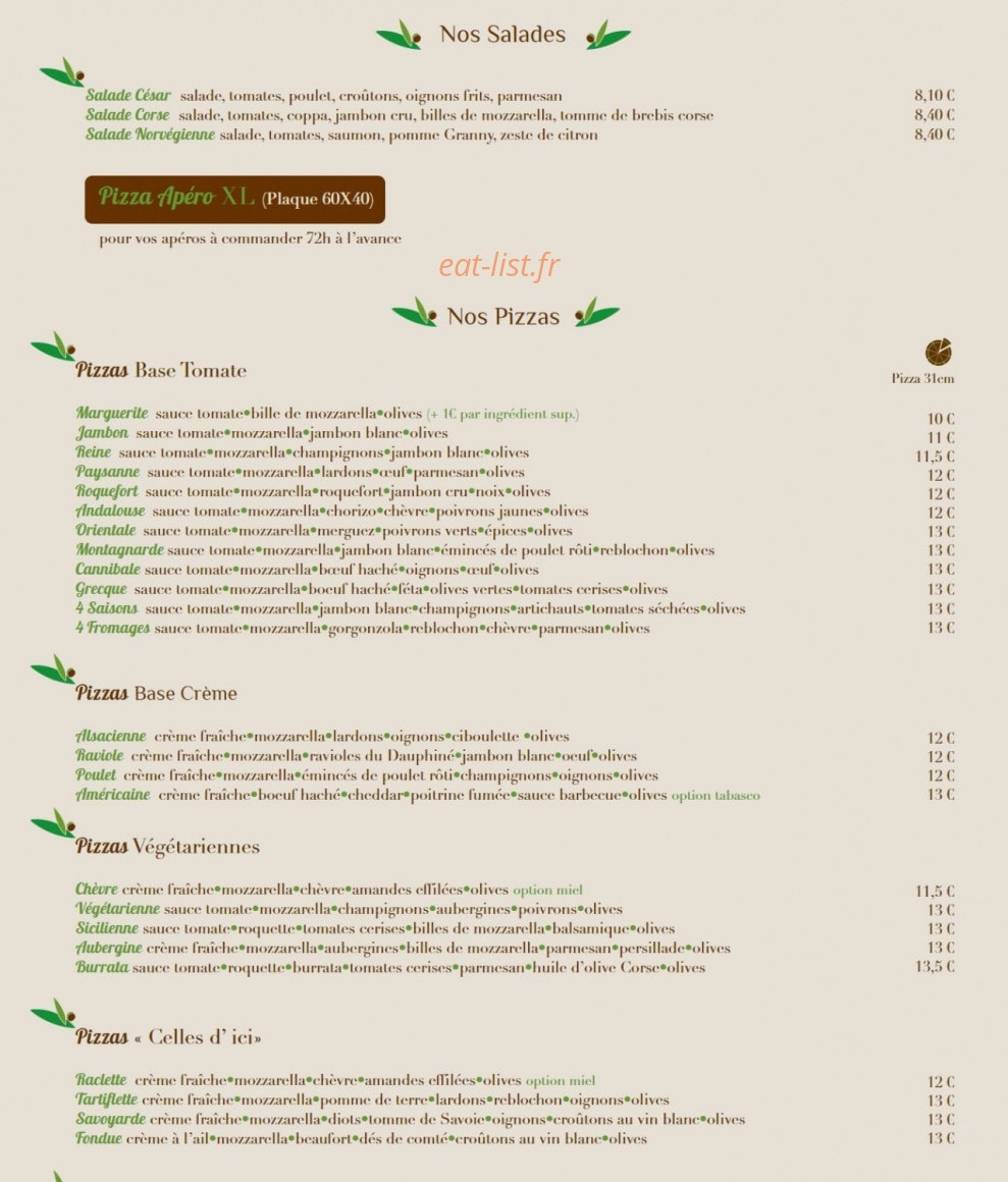 La Bayle Pizza — carte page 5