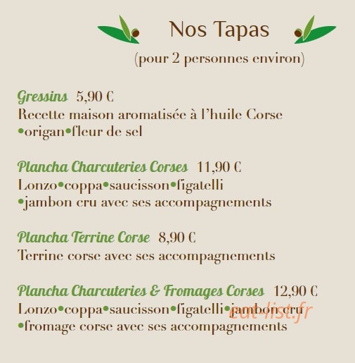 La Bayle Pizza — carte page 1