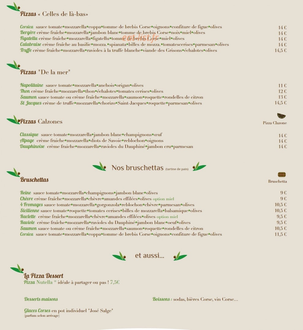 La Bayle Pizza — carte page 6