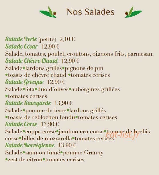 La Bayle Pizza — carte page 2