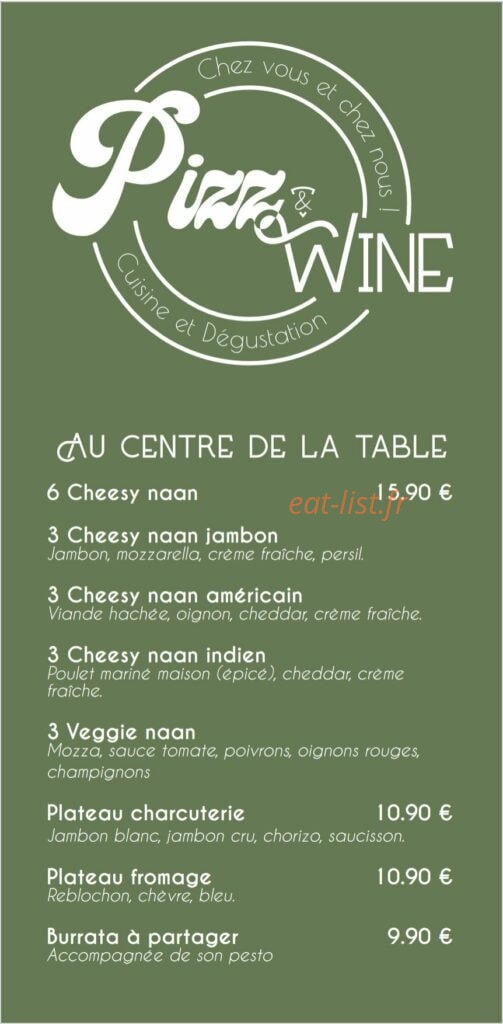 Pizz&wine — carte page 1