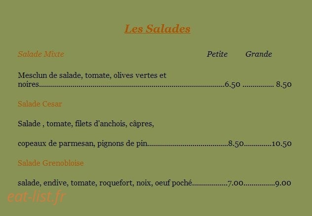 Chez Riccardo — carte page 2
