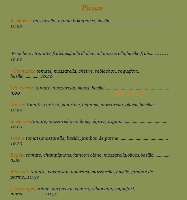 Chez Riccardo — carte page 5