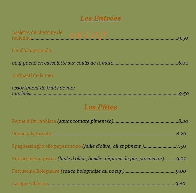 Chez Riccardo — carte page 3