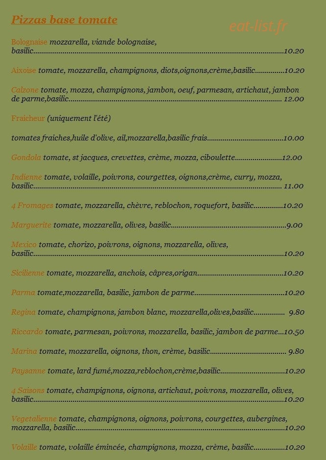 Chez Riccardo — carte page 9