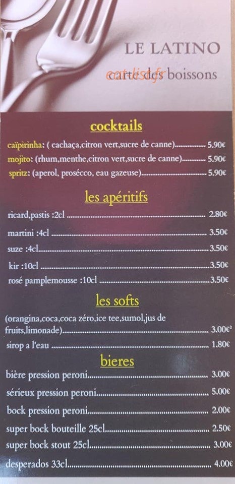Le Latino — carte page 9