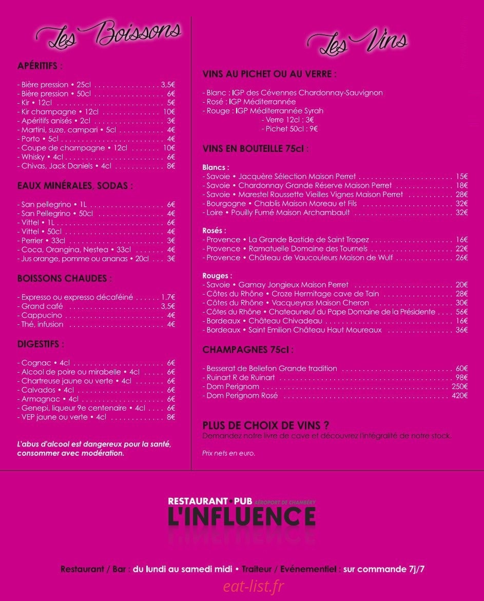 L'influence — carte page 4