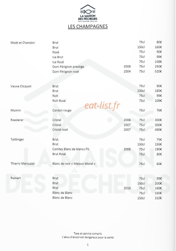 La Maison des Pêcheurs — carte page 13
