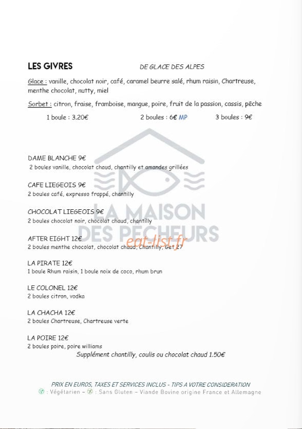 La Maison des Pêcheurs — carte page 4