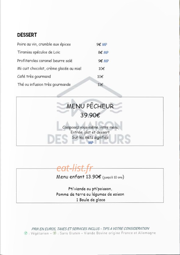 La Maison des Pêcheurs — carte page 3