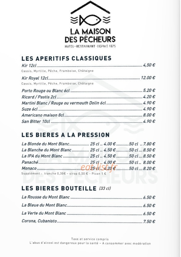 La Maison des Pêcheurs — carte page 7