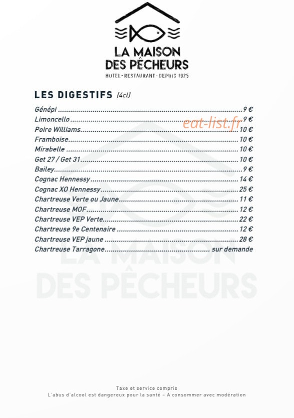 La Maison des Pêcheurs — carte page 11