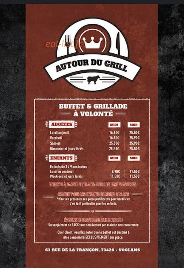 Autour du Grill — carte page 1