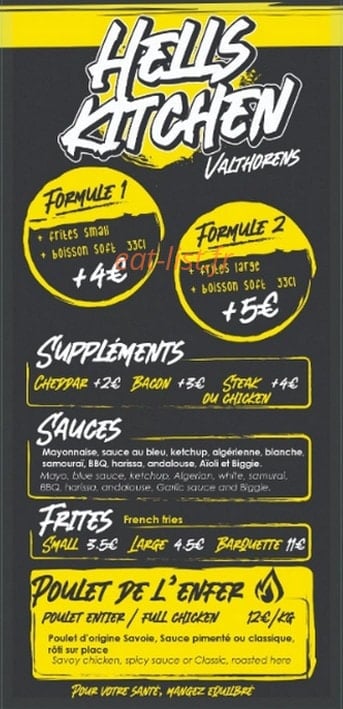 Hell's Kitchen — carte page 2