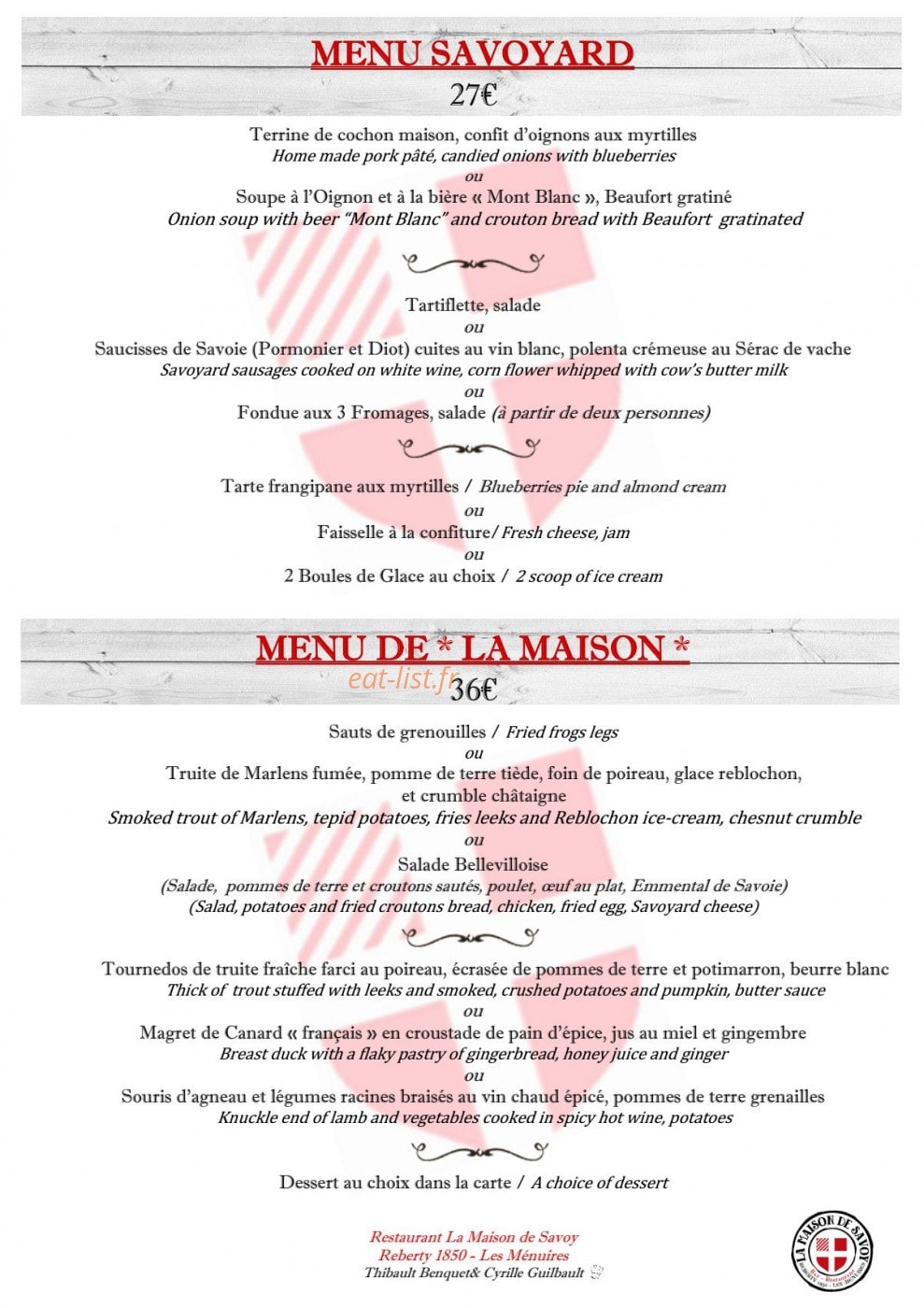 La Maison De Savoy — carte page 8