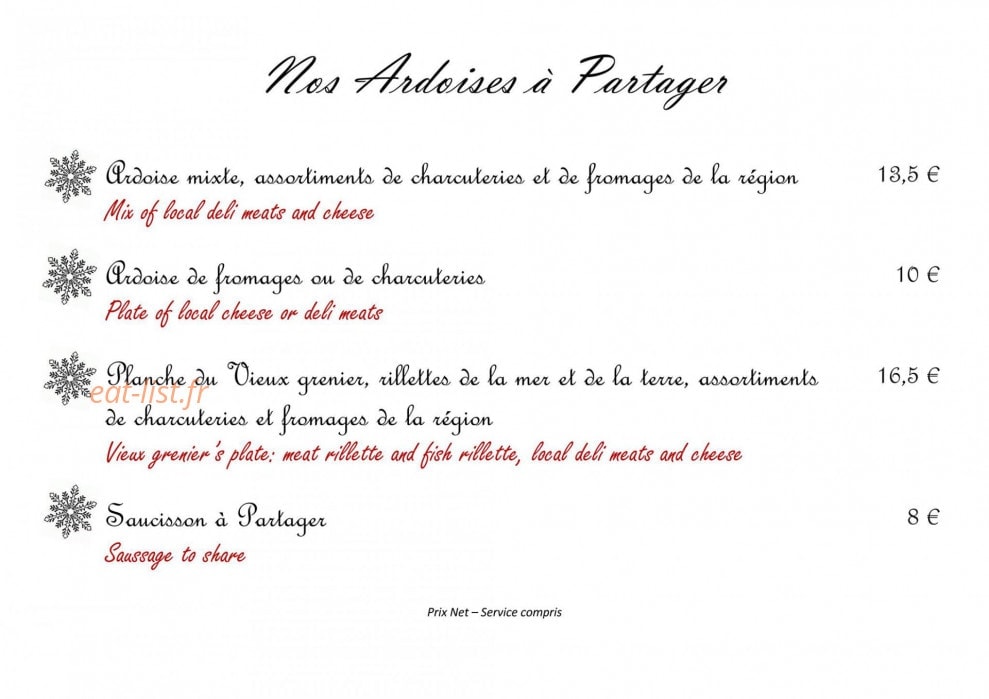 Au Vieux Grenier — carte page 2