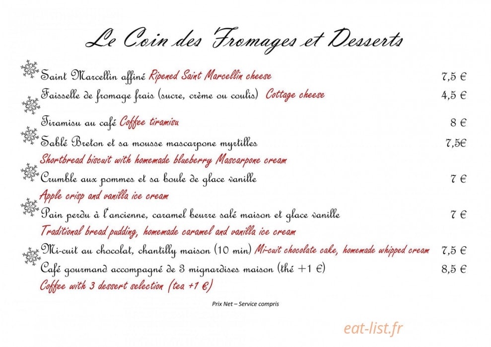 Au Vieux Grenier — carte page 8