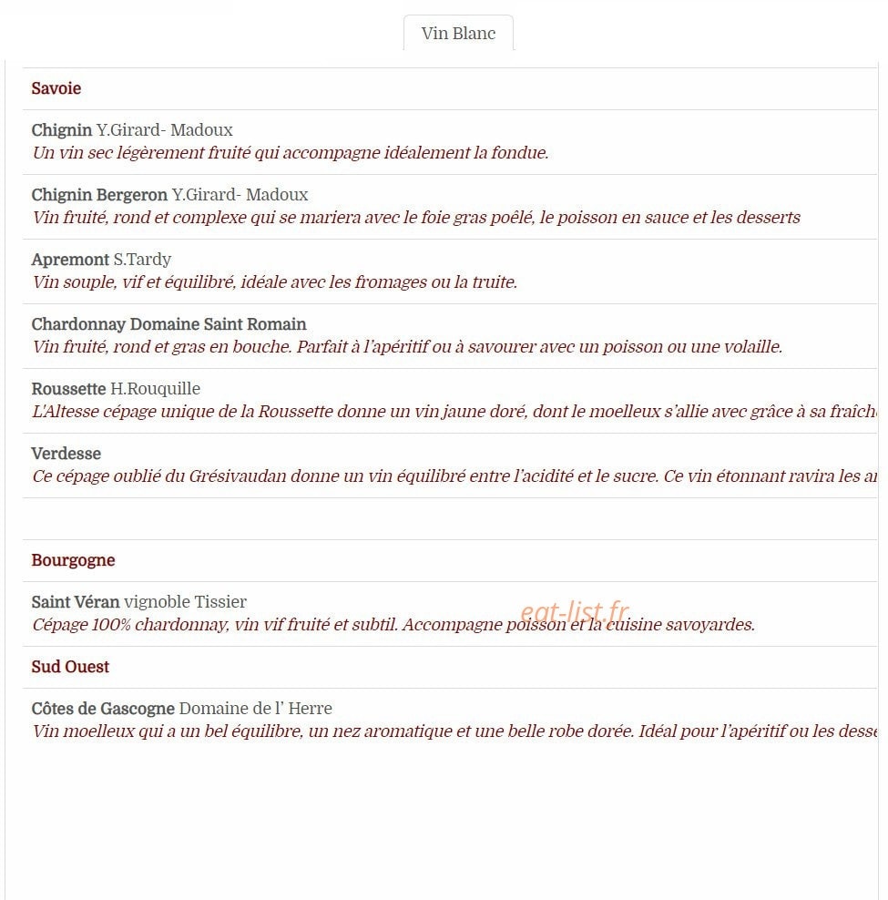 Au Village Les Menuires — carte page 7