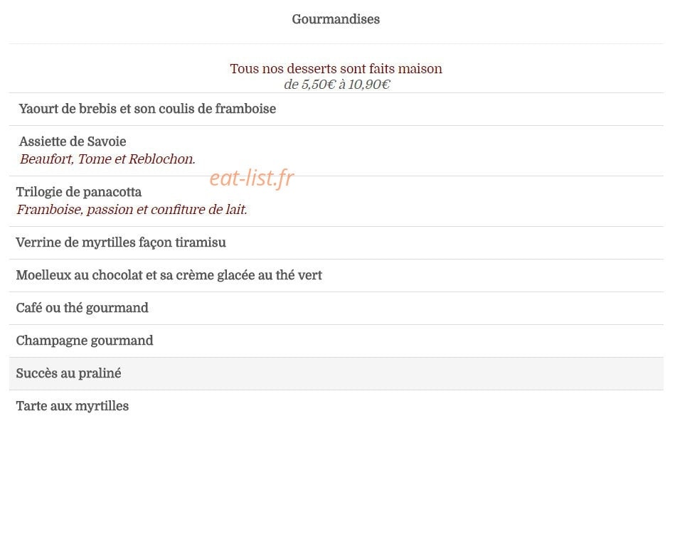Au Village Les Menuires — carte page 4