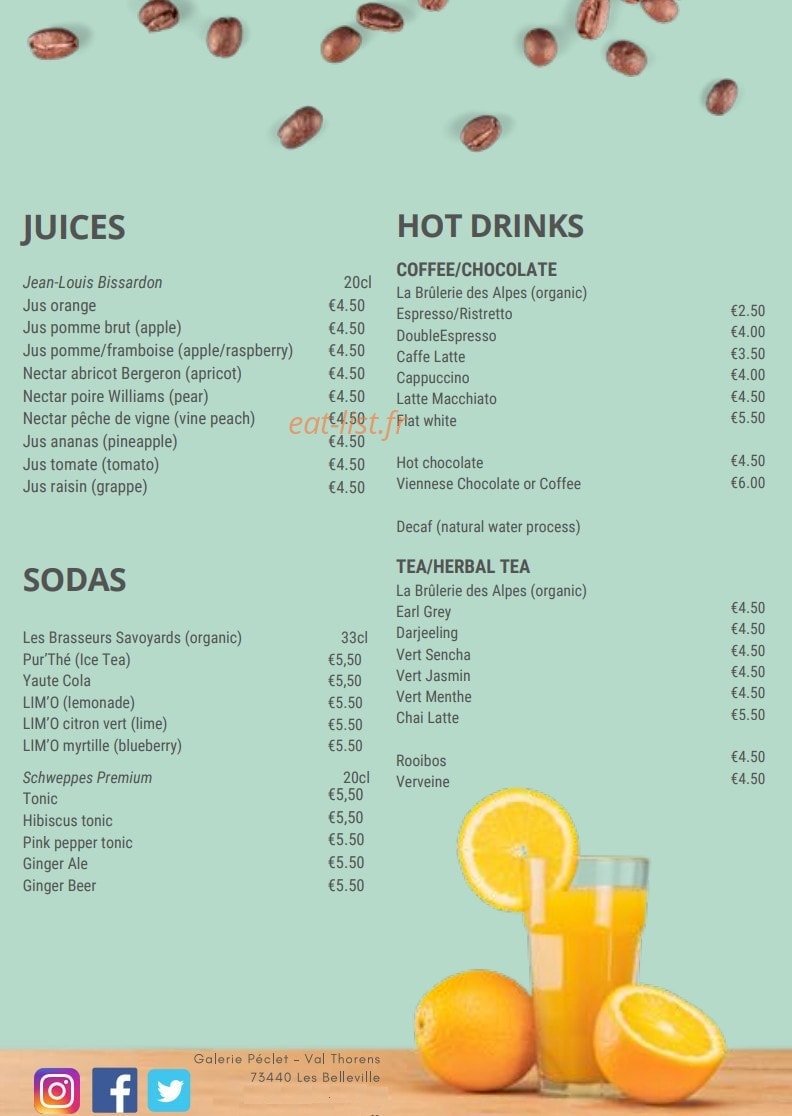 Belleville Diner — carte page 2