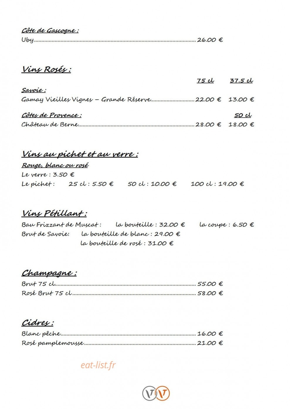 Café Péclet — carte page 14