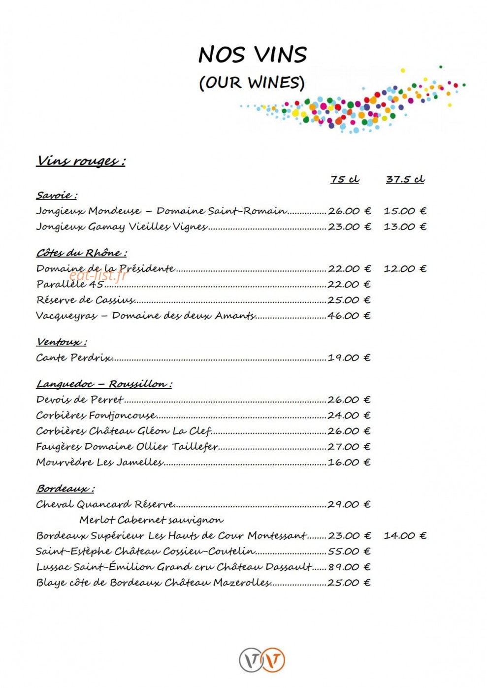 Café Péclet — carte page 12