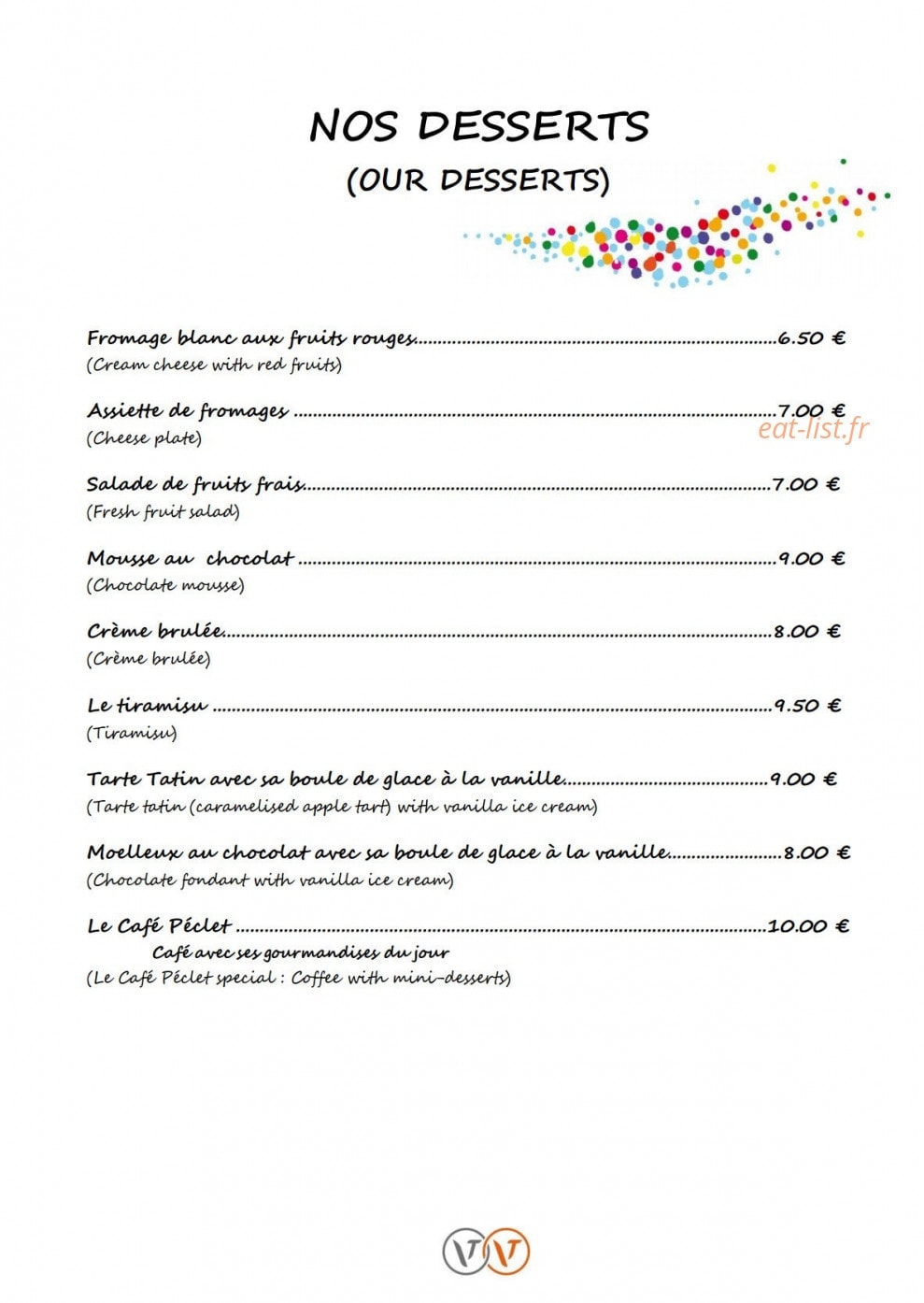 Café Péclet — carte page 7