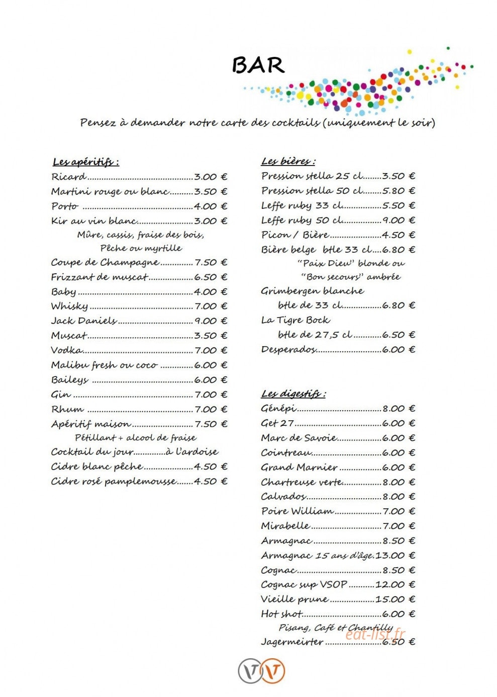 Café Péclet — carte page 10