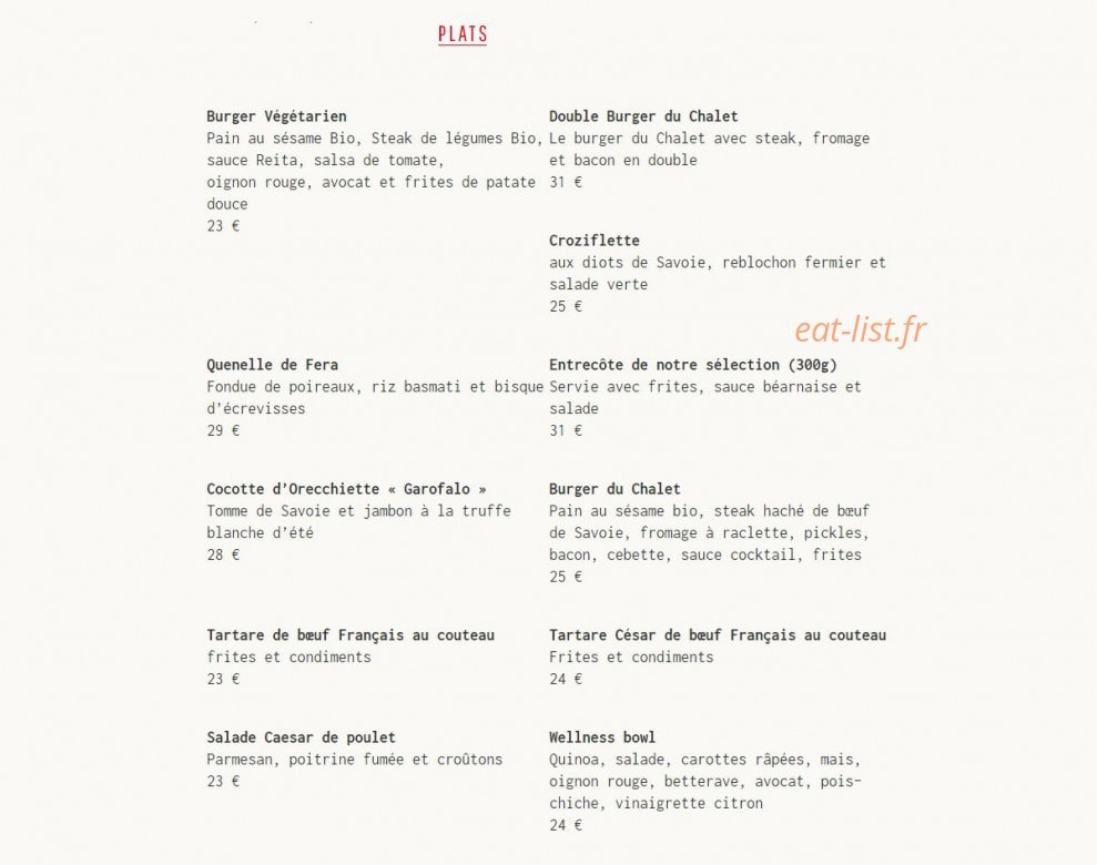 Chalet des 2 Lacs — carte page 2