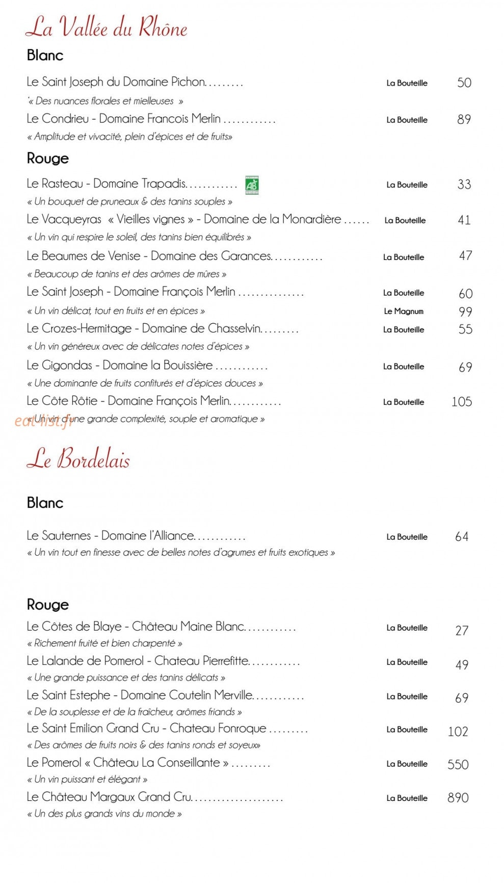 Chez Pépé Nicolas — carte page 9