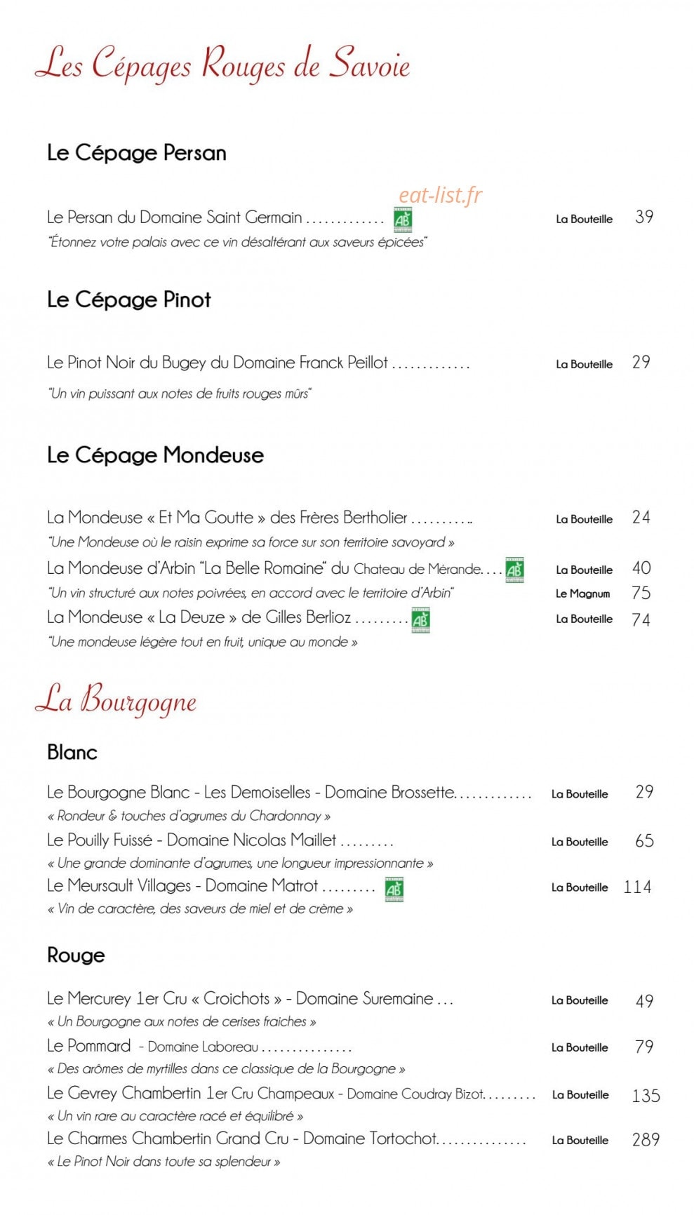 Chez Pépé Nicolas — carte page 8