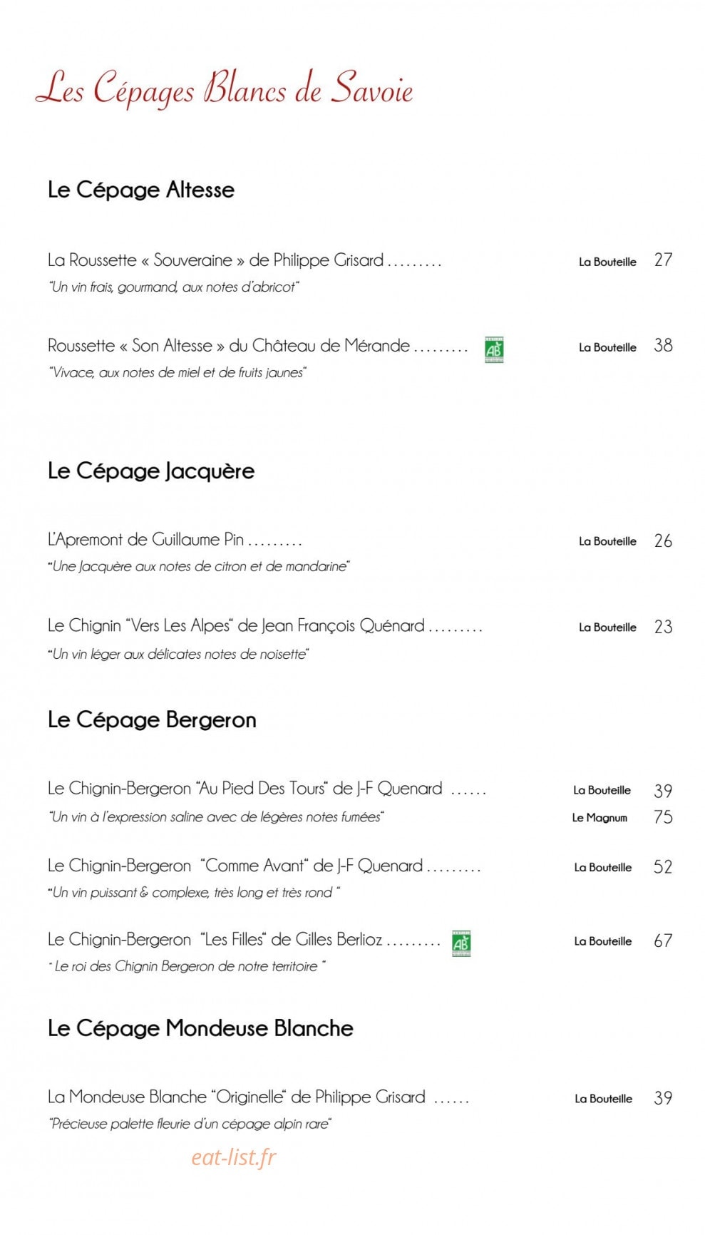 Chez Pépé Nicolas — carte page 7