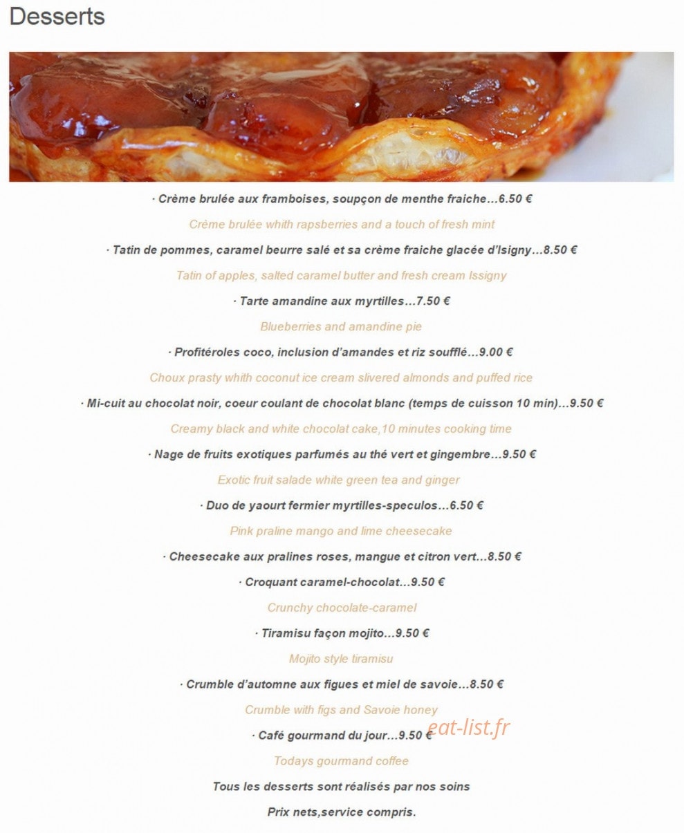 La Ferme de la Choumette — carte page 8