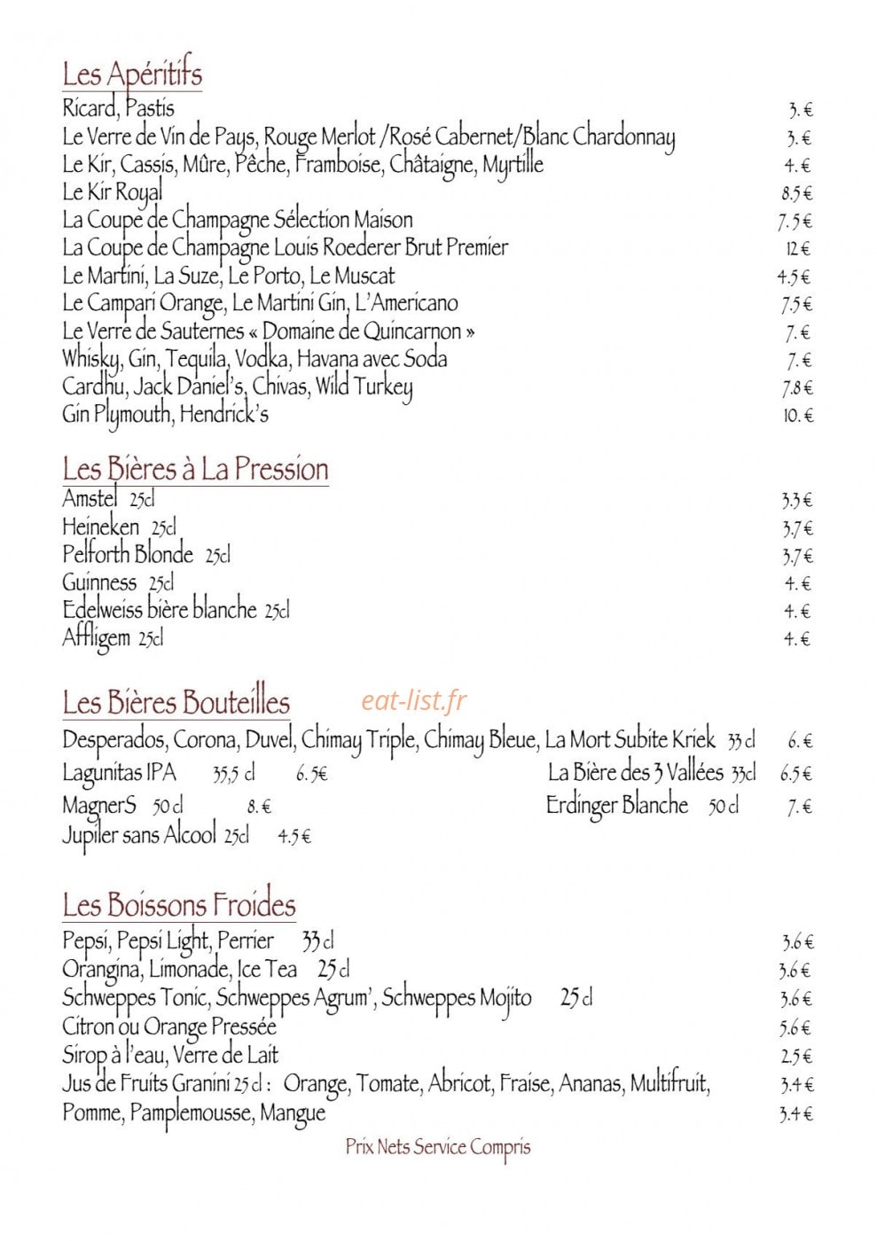 La Ferme de Reberty Les Menuires — carte page 5