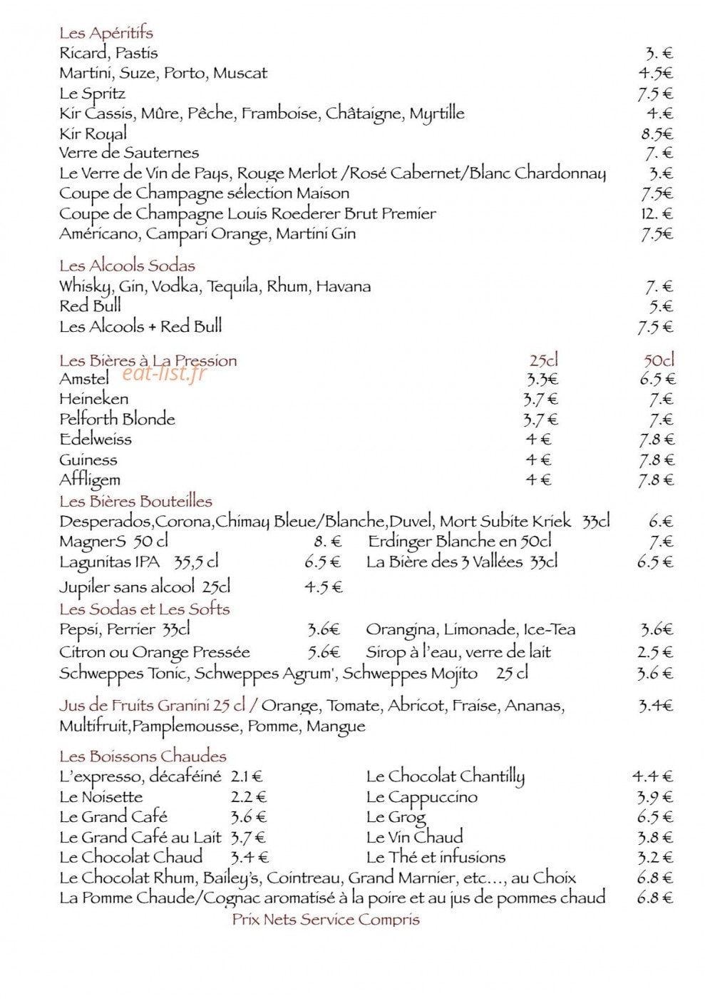 La Ferme de Reberty Les Menuires — carte page 12