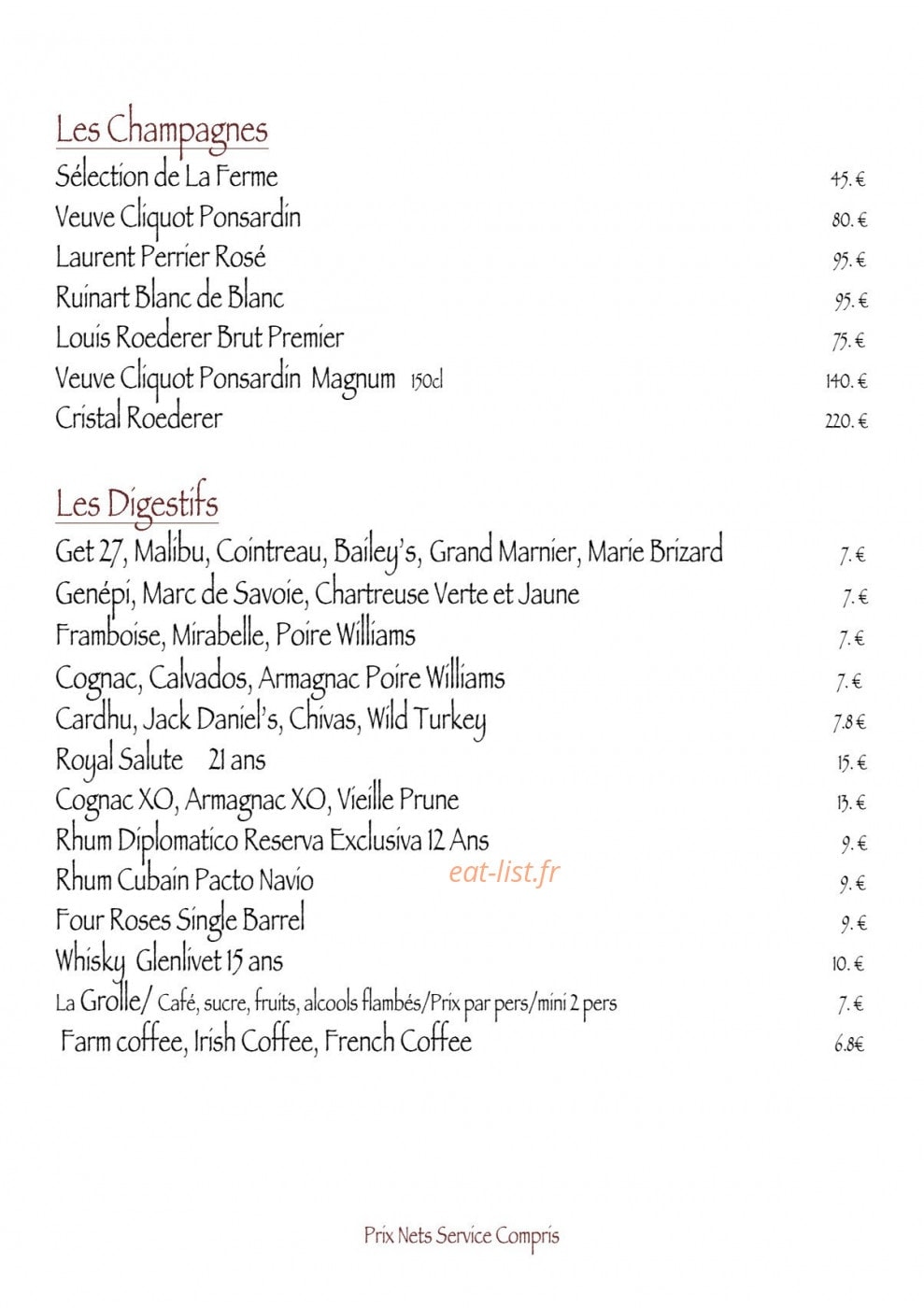 La Ferme de Reberty Les Menuires — carte page 9