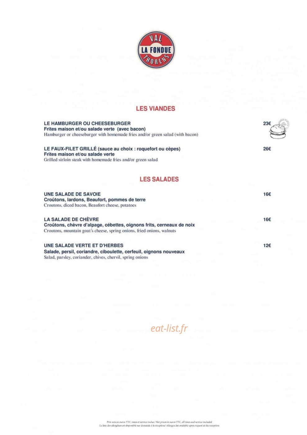 La Fondue — carte page 2