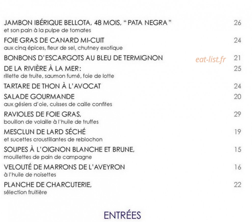 La Fruitiere — carte page 1